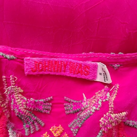 ❤️Amazing! JOHNNY WAS HOT PINK Embroidered Langenlook Blouse Top 52" Bust - Picture 11 of 12